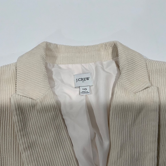 J.Crew Sz 10 Corduroy One Button Blazer Jacket in Ecru BS921 - Picture 3 of 9